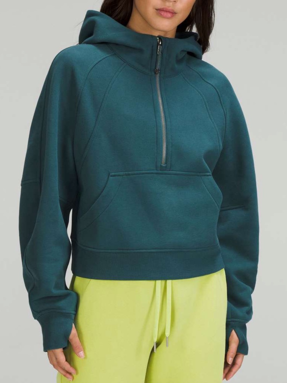lululemon athletica Teal Green Jasper Half-Zip Hoodie